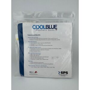 SPS CoolBlue Prosthetic Sock 1-Ply Sewn Hole Size 3 4 Length 10-14 CB1HWSH2